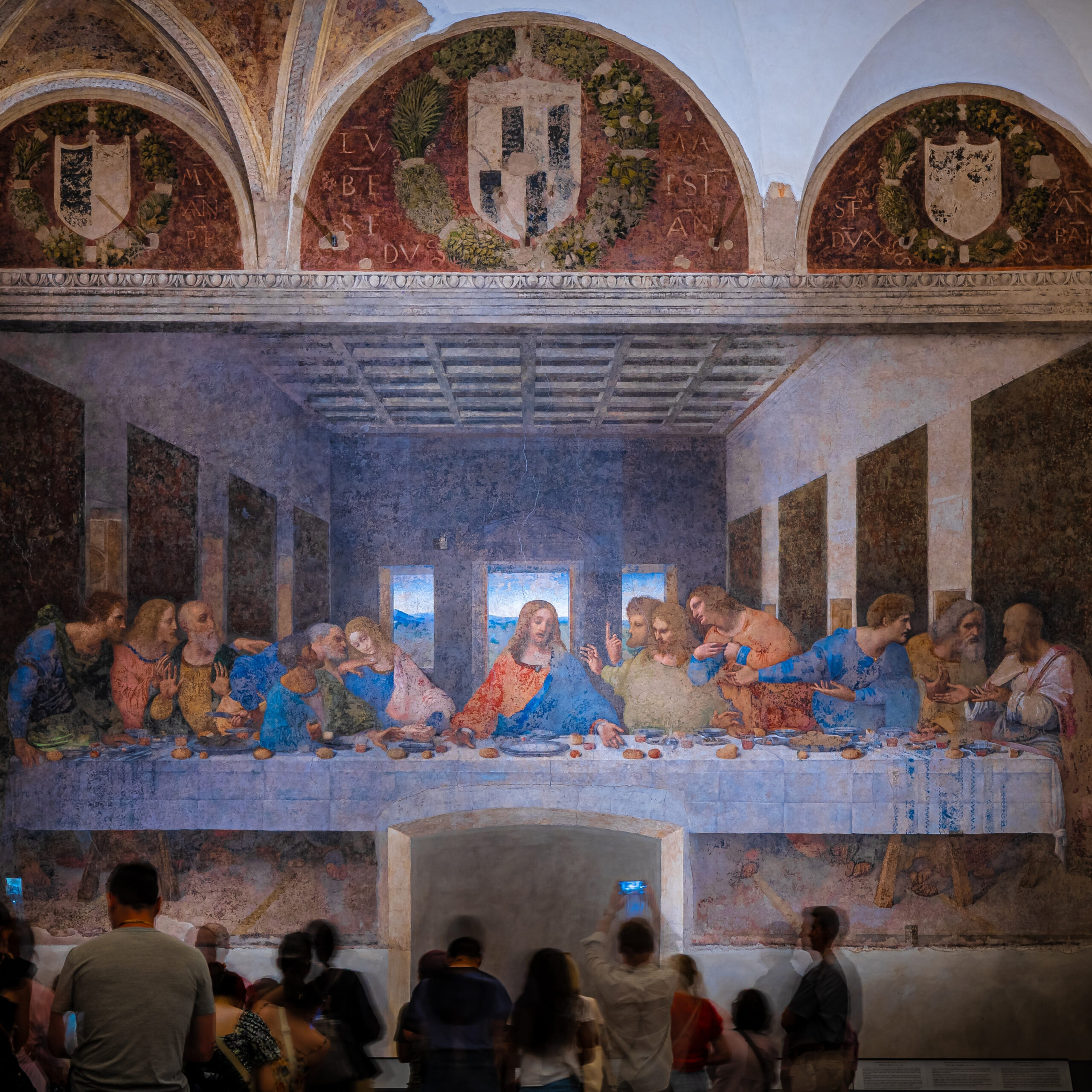 Foto del dipinto dell'ultima cena di Gesù nella Chiesa di Santa Maria delle Grazie