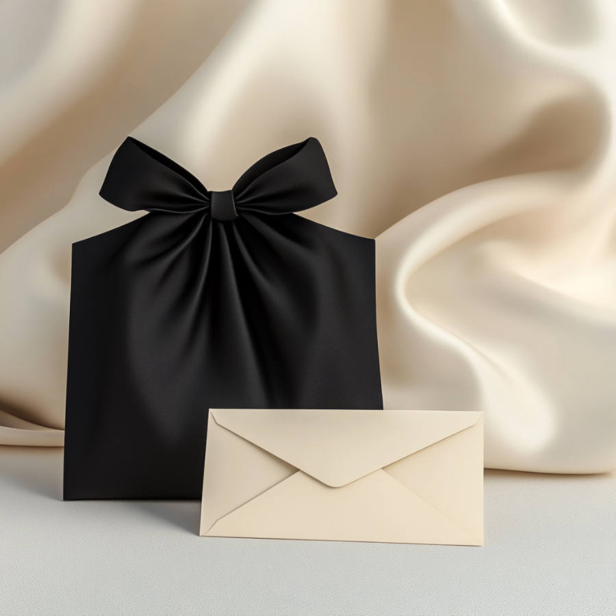 Busta e pacchetto eleganti per il servizio di consegna